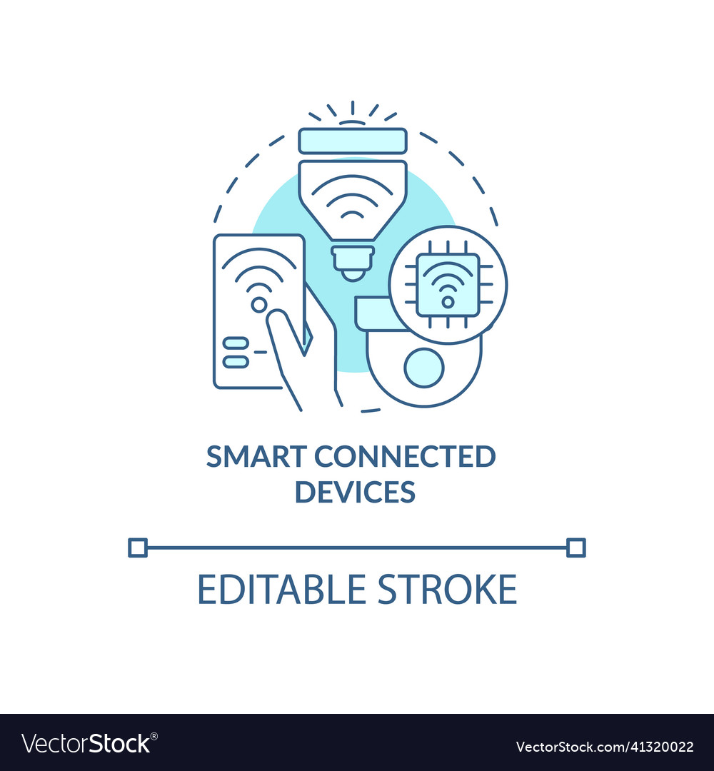 Smart Connected Devices Turquoise Concept Icon Vector Image