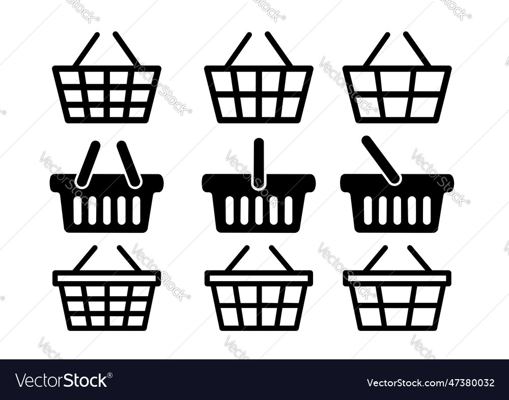 Set Of Shopping Basket Icons Royalty Free Vector Image