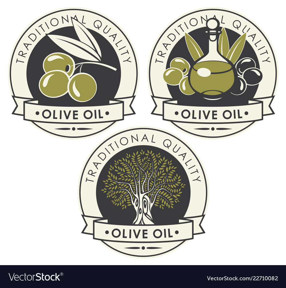 Set Of Stickers Or Labels For Olive Oil Royalty Free Vector