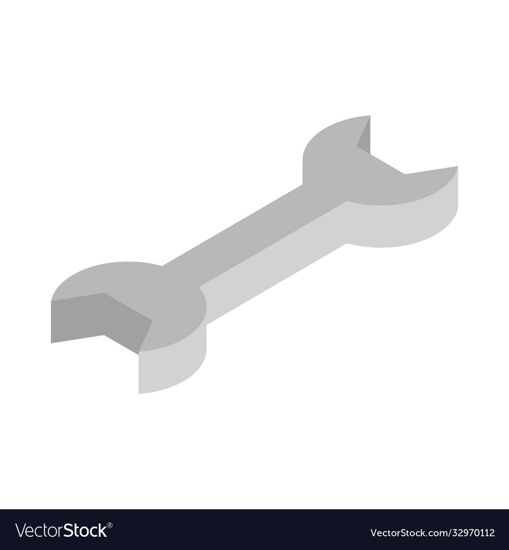 Isometric Construction Repair Wrench Work Tool Vector Image