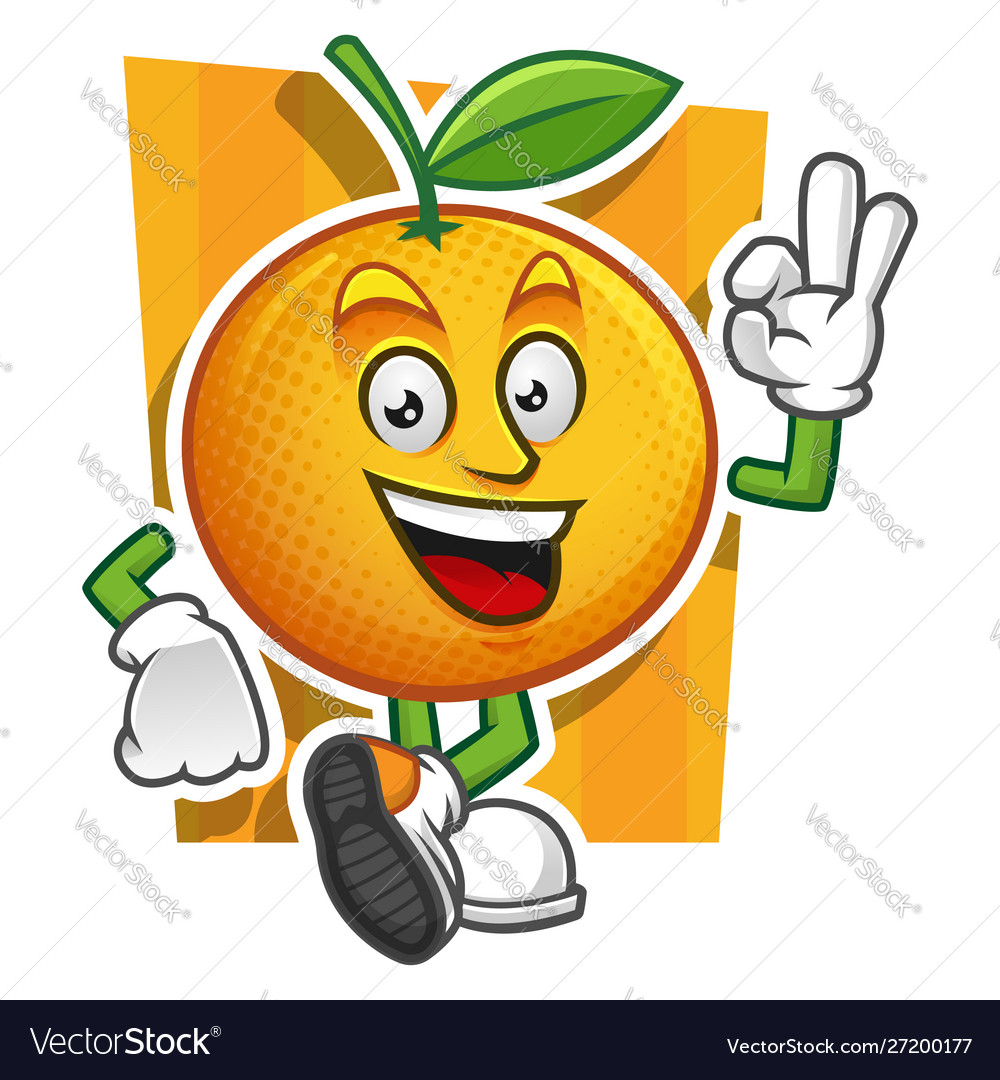 Orange Character Design Or Mascot Perfect Vector Image