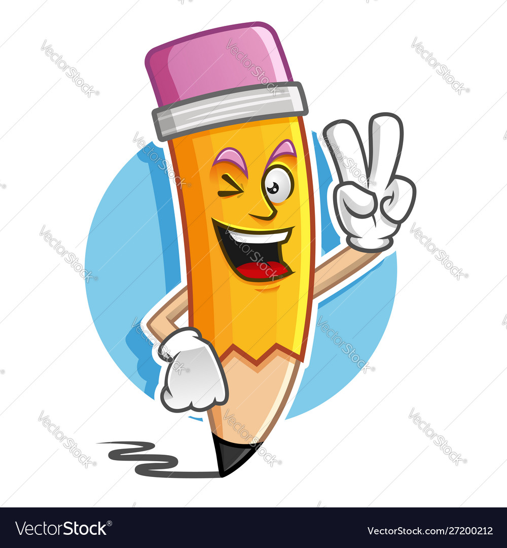 Pencil Character Design Or Mascot Perfect Vector Image