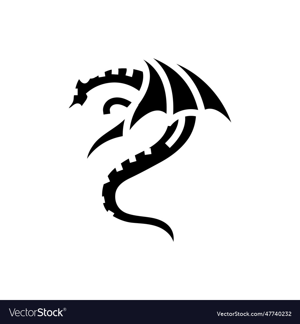 Dragon Tattoo Art Vintage Glyph Icon Royalty Free Vector