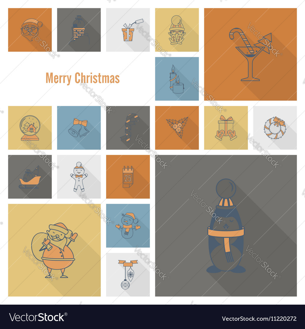 Christmas And Winter Icons Collection Royalty Free Vector