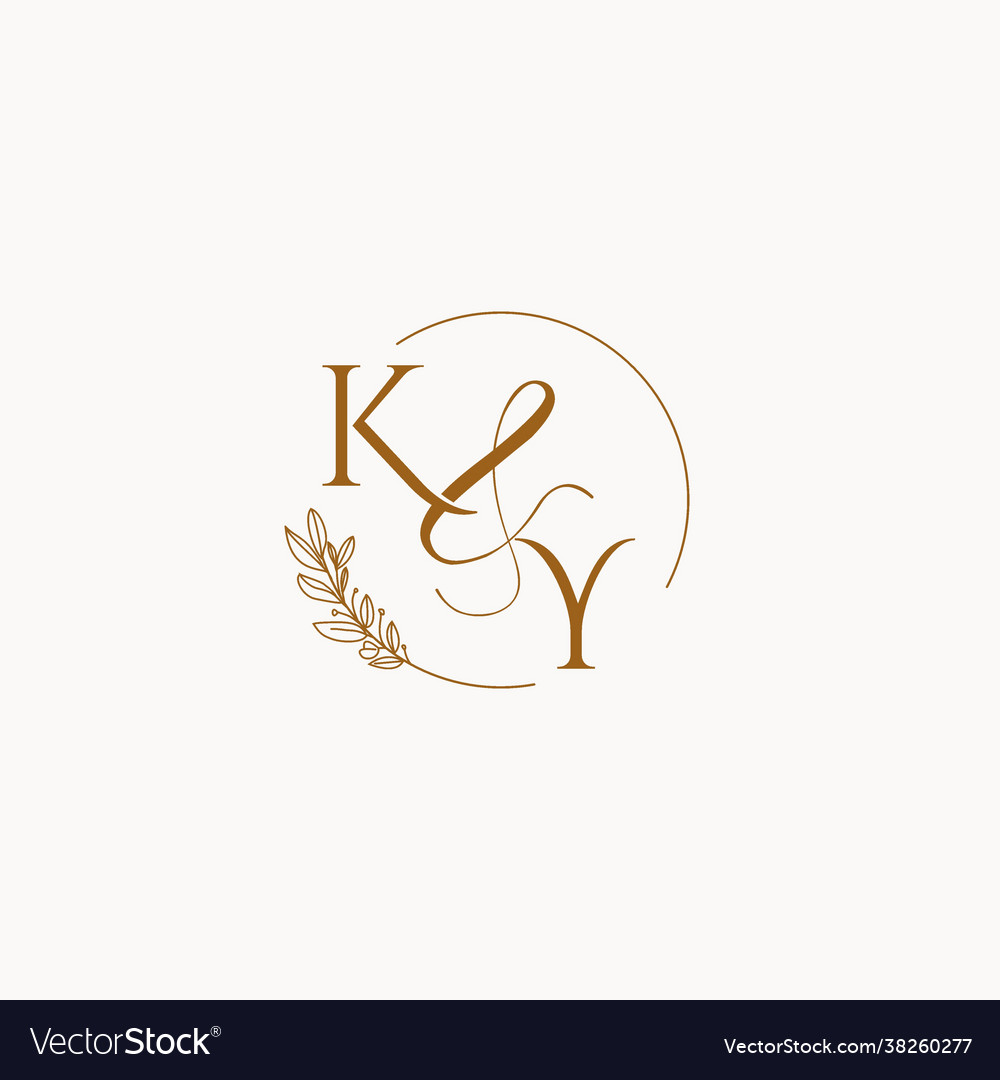 Ky Initial Wedding Monogram Logo Royalty Free Vector Image