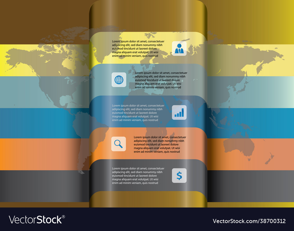 World Map Infographics Template Royalty Free Vector Image