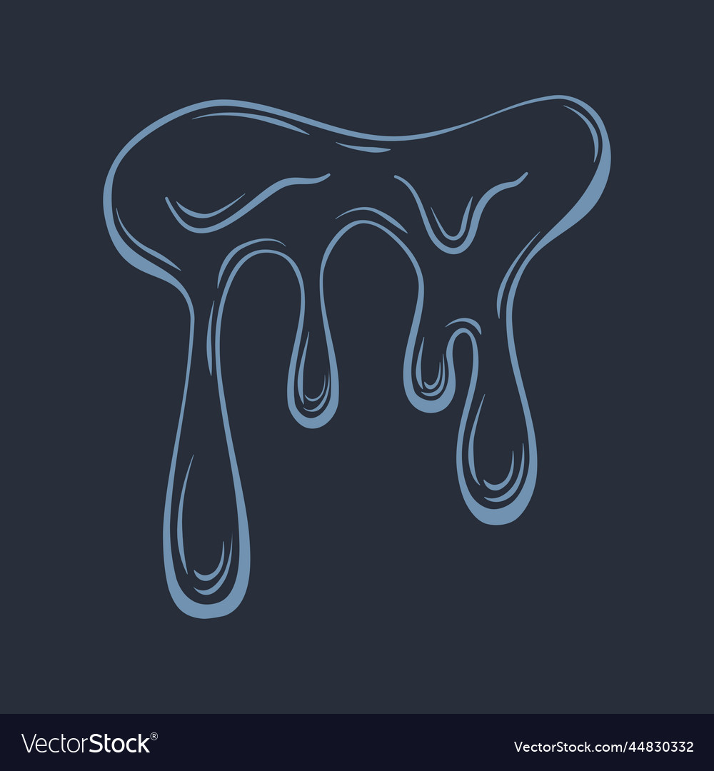 Dripping Liquid Outline Contoured Royalty Free Vector Image