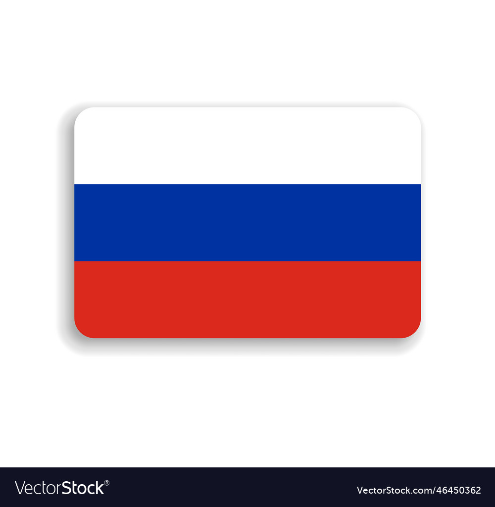 Rounded Rectangle Flag Of Russia Royalty Free Vector Image