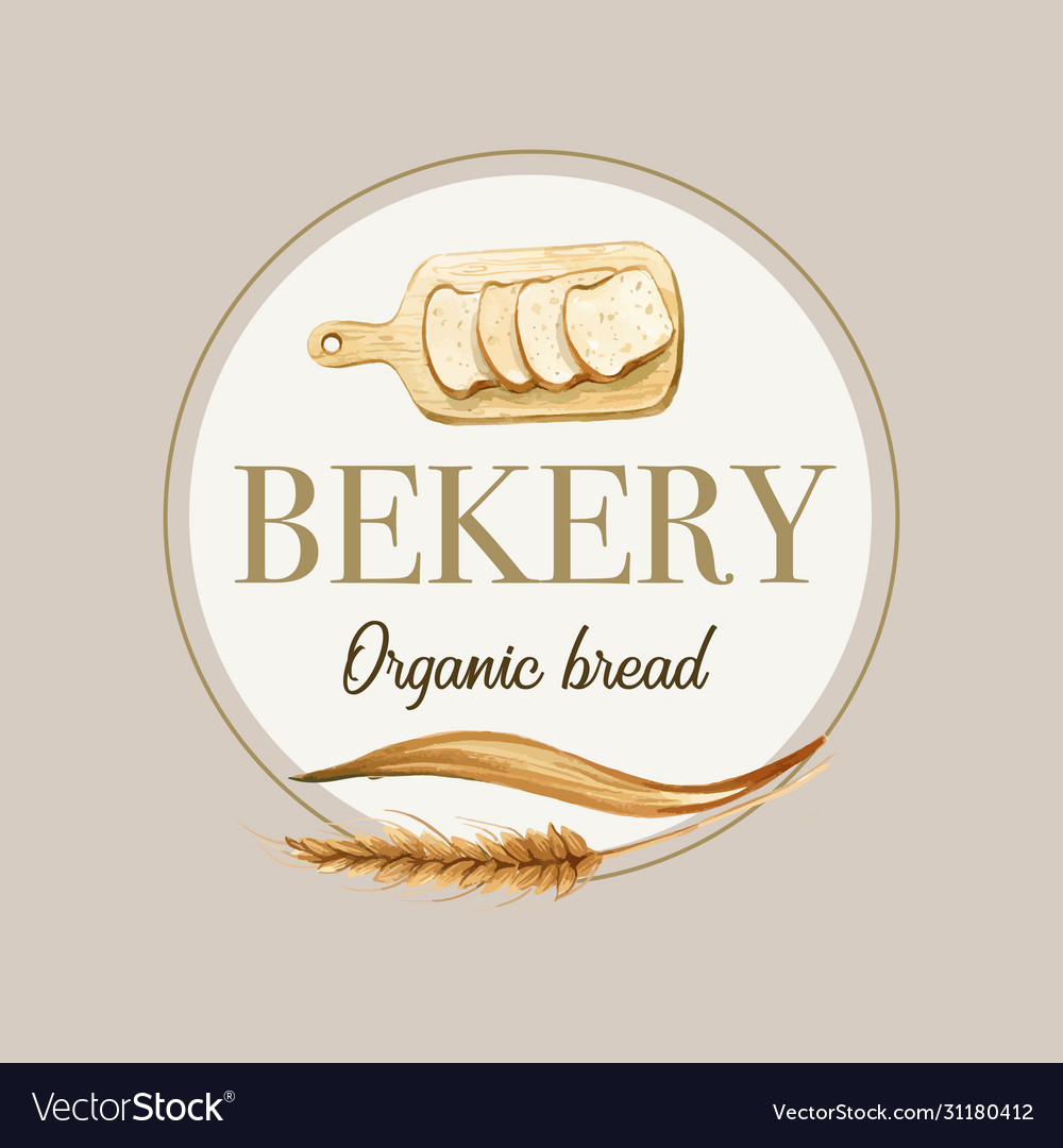 Logo Symbol Bakery Template Bread And Bun Vector Image