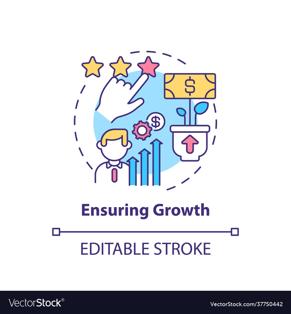 Ensuring Growth Concept Icon Royalty Free Vector Image