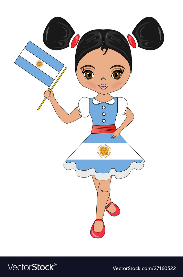 With A Beautiful Girl And Flag Royalty Free Vector Image