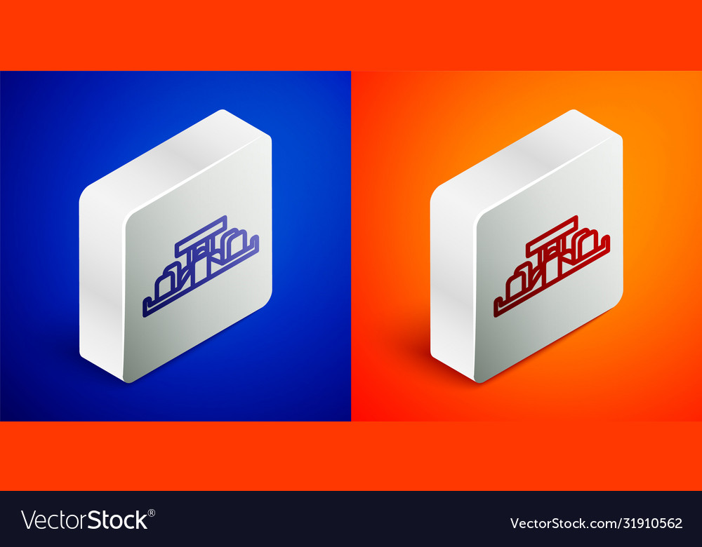 Isometric Line Formula 1 Racing Car Icon Isolated Vector Image