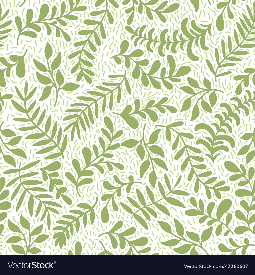 Hand Drawn Seamless Pattern With Leaves Royalty Free Vector