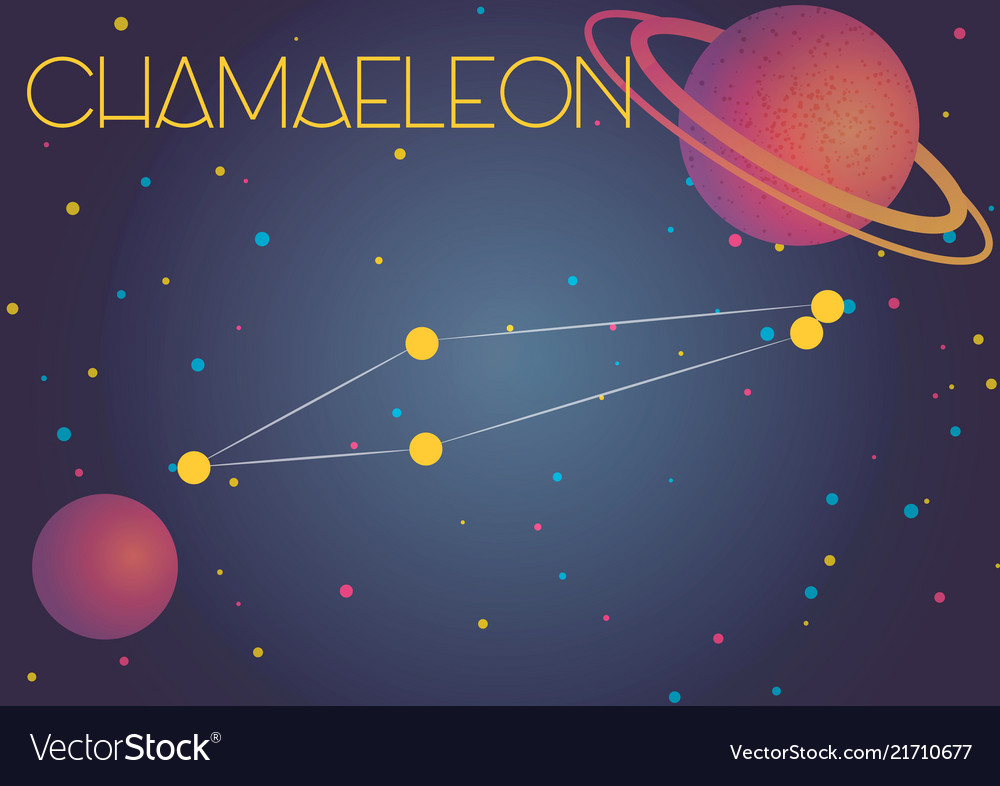 The Constellation Chamaeleon Royalty Free Vector Image