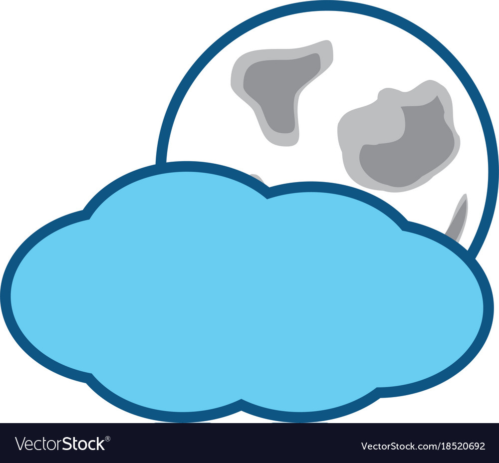 Cloud And Moon Icon Royalty Free Vector Image Vectorstock