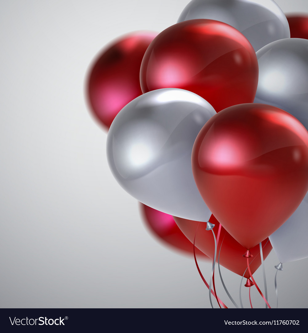 Realistic Glossy Balloons Royalty Free Vector Image