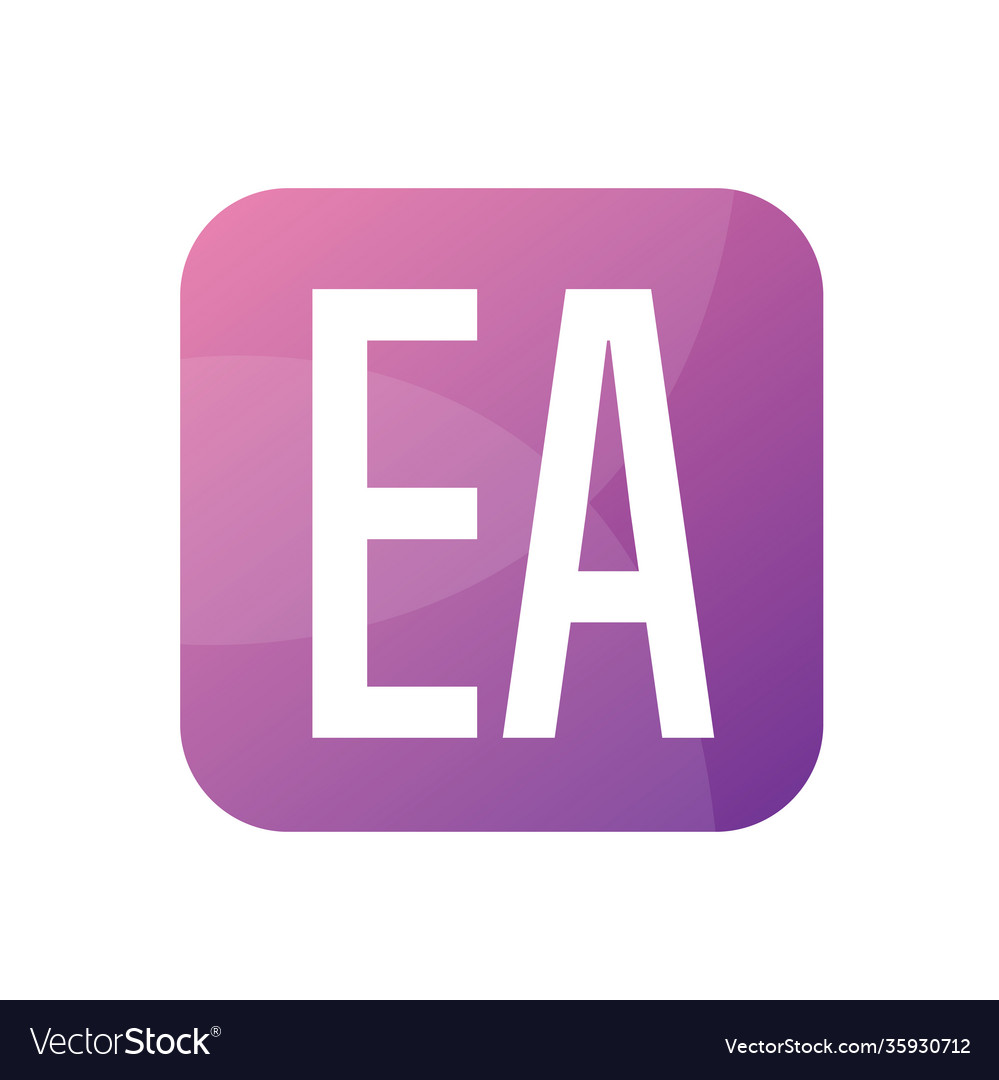 Ea Letter Logo Design With Simple Style Royalty Free Vector