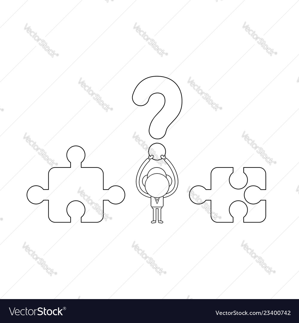 Businessman Character Holding Up Question Mark Vector Image