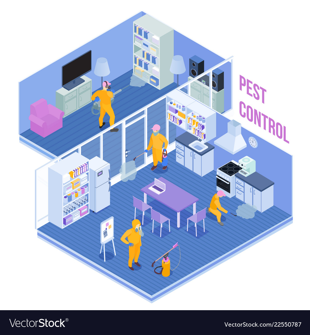 Pest Control Service Isometric Royalty Free Vector Image