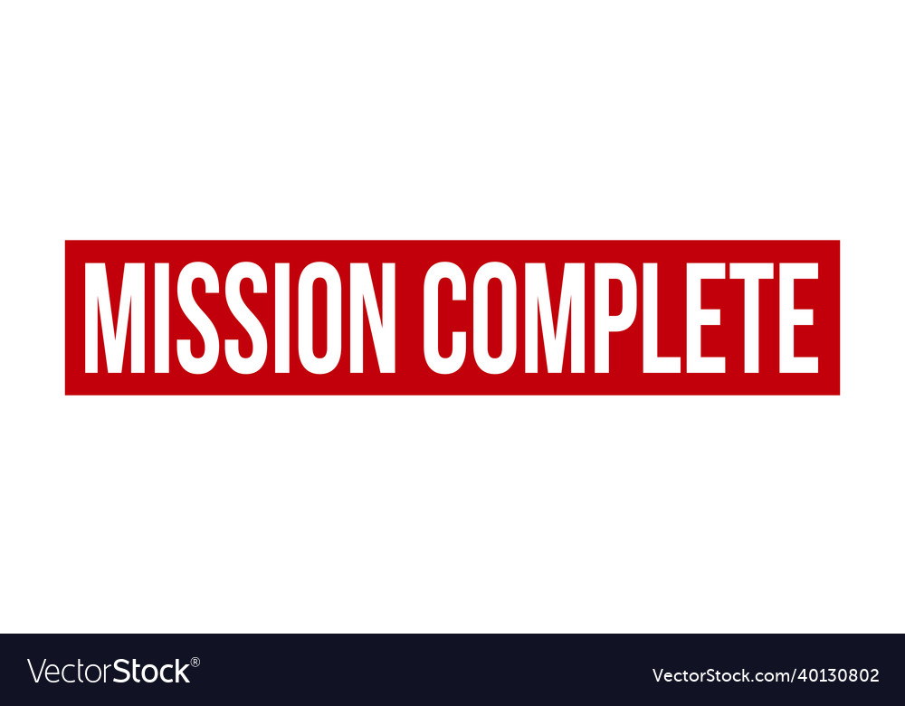 Mission Complete Rubber Stamp Red Royalty Free Vector Image