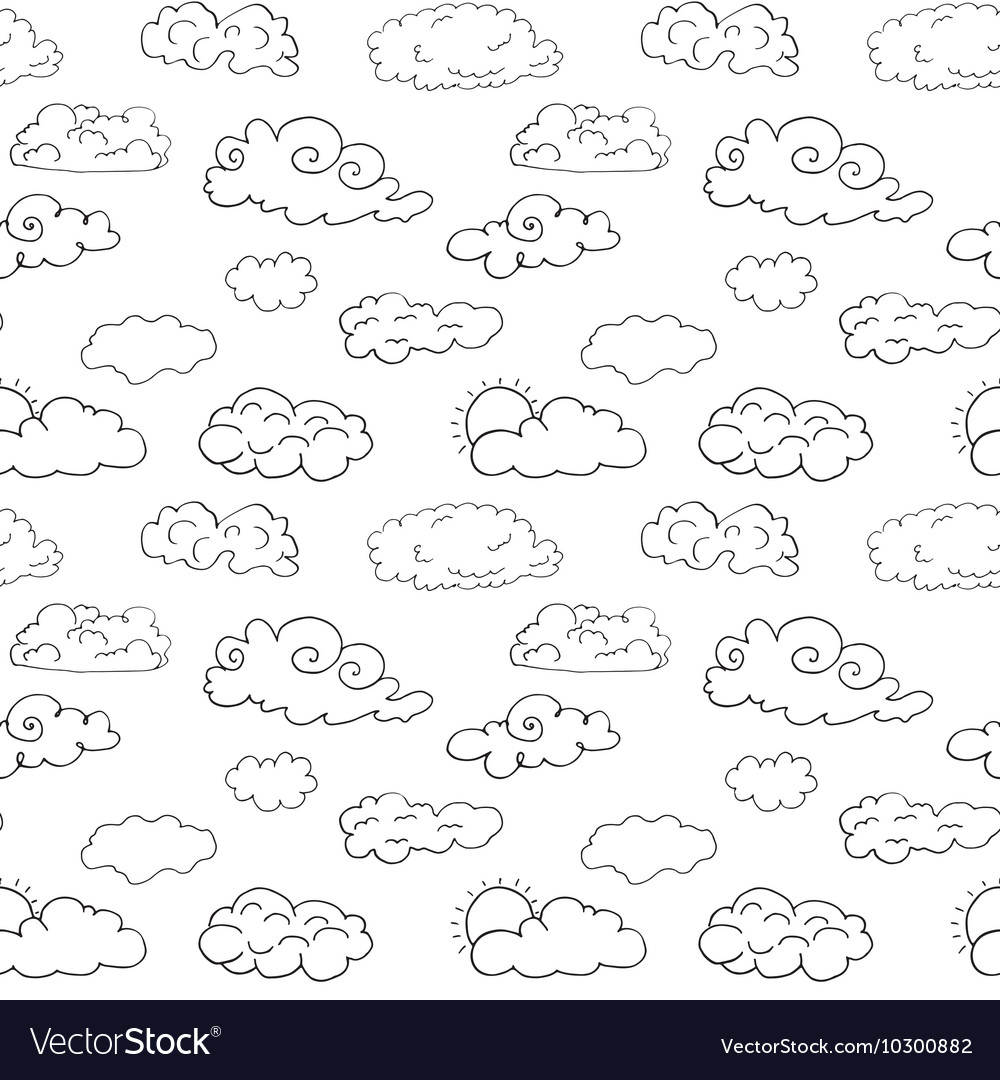 Hand Drawn Doodle Set Of Different Clouds Sketch Vector Image