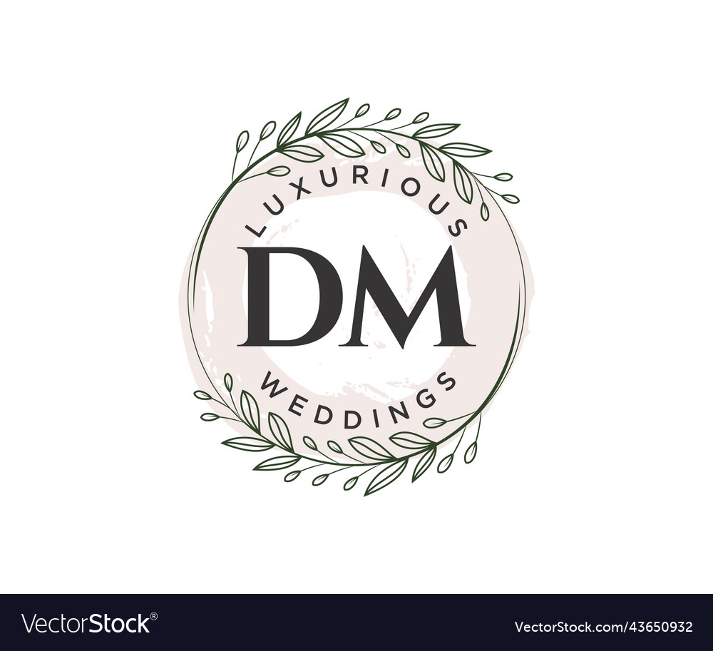 Dm Initials Letter Wedding Monogram Logos Vector Image