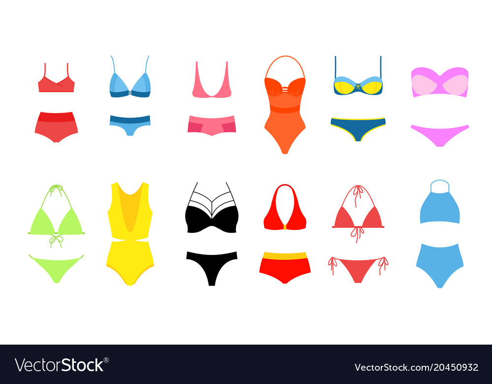 Women S Bikini Set Royalty Free Vector Image VectorStock