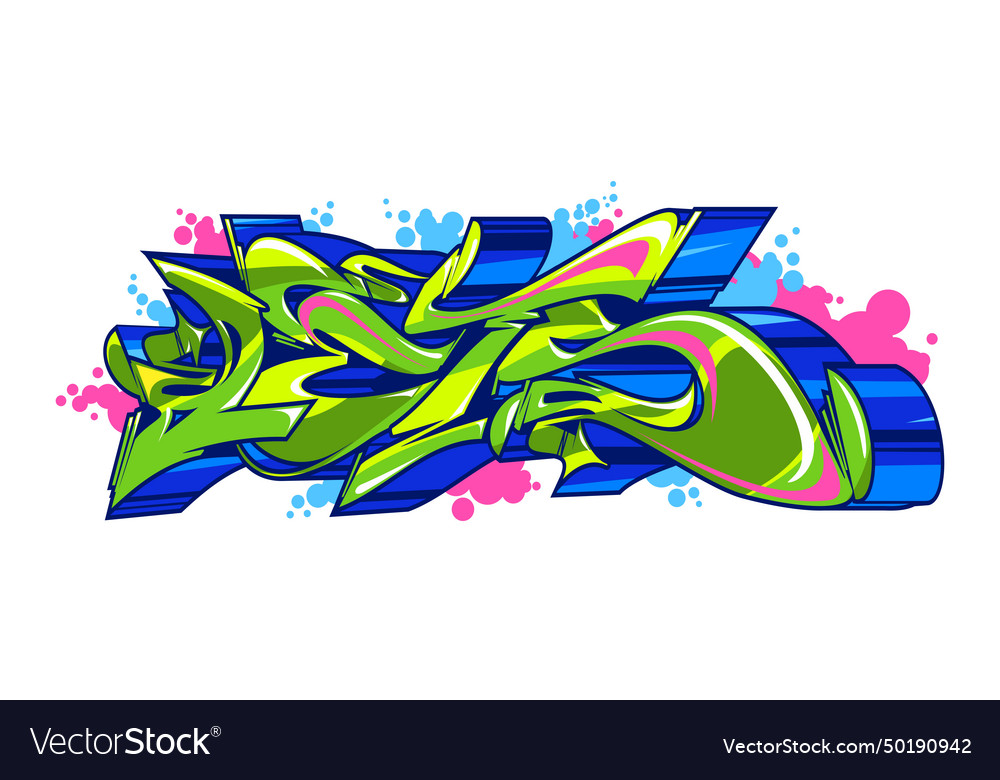 Abstract Urban Graffiti Street Art Word Lettering Vector Image