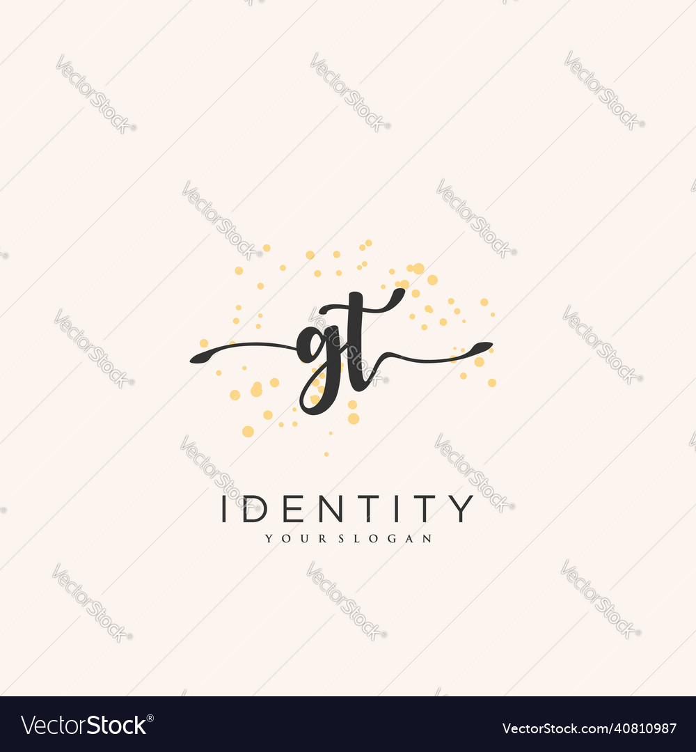 Gt Handwriting Logo Of Initial Signature Wedding Vector Image