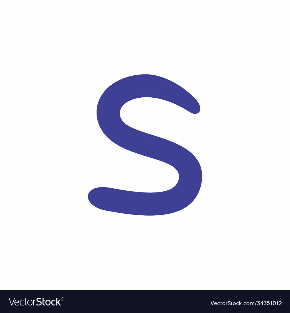 Letter S Simple Curves Logo Royalty Free Vector Image