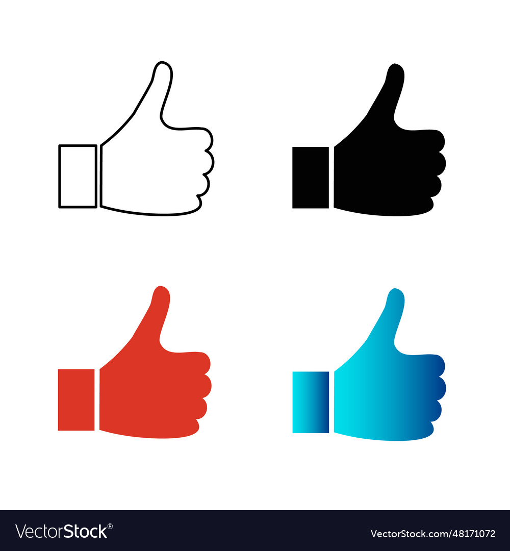 Abstract Good Job Hand Gesture Silhouette Vector Image