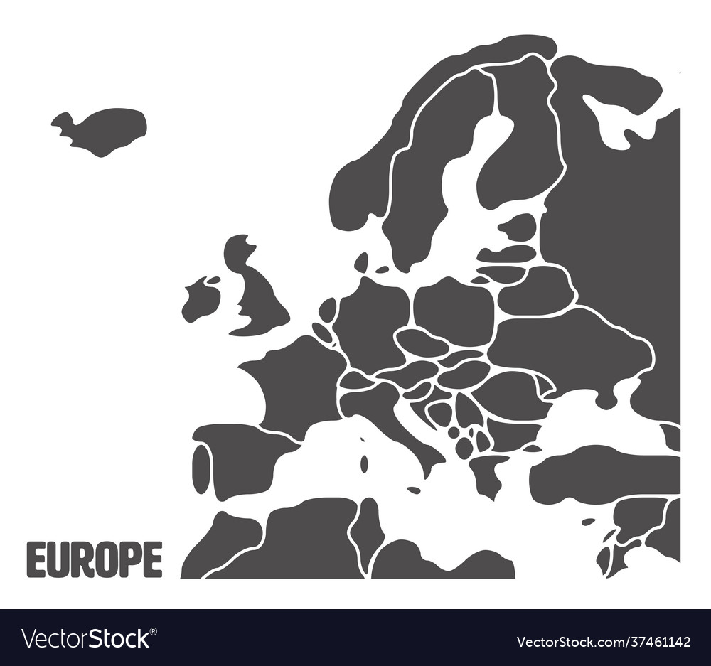 Smooth Map Europe Continent Royalty Free Vector Image