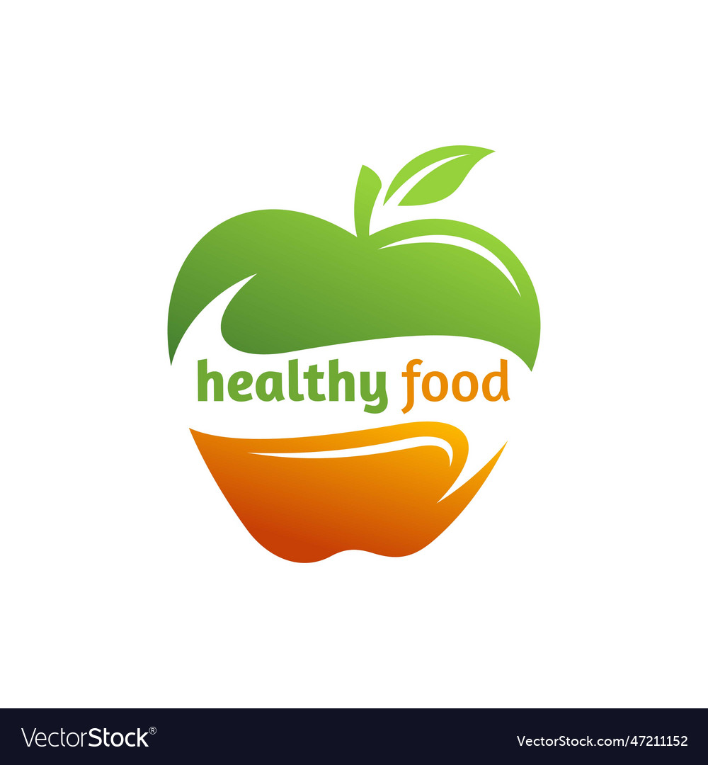 Healthy Food Logo Template Royalty Free Vector Image