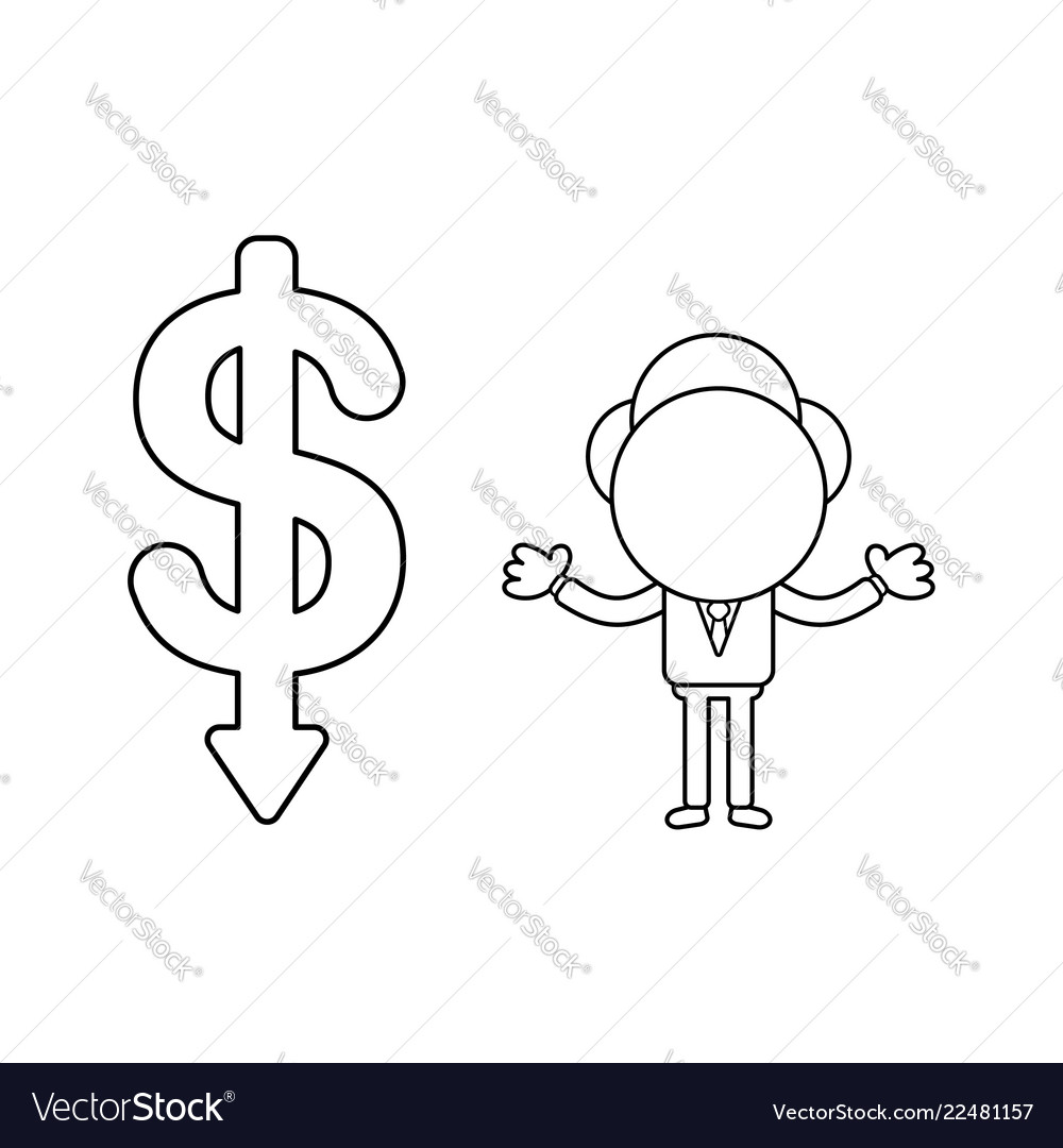 Businessman Character With Dollar Symbol Arrow Vector Image