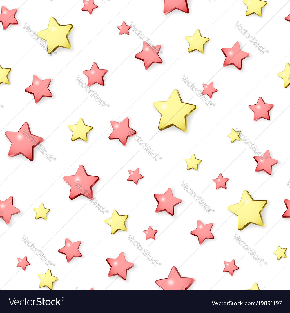 Red And Golden Stars Seamless Pattern Royalty Free Vector