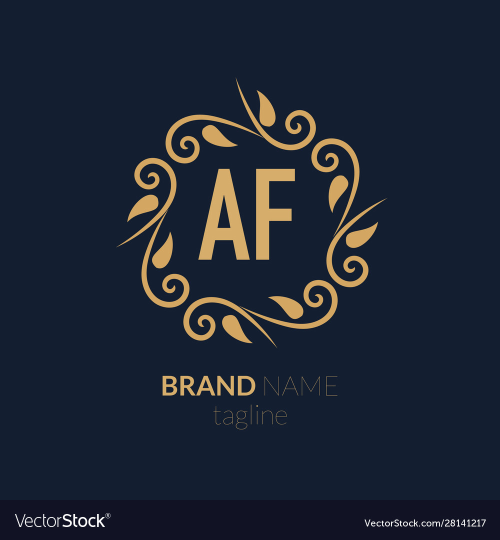 Initial Letter Af Creative Elegant Logo Template Vector Image