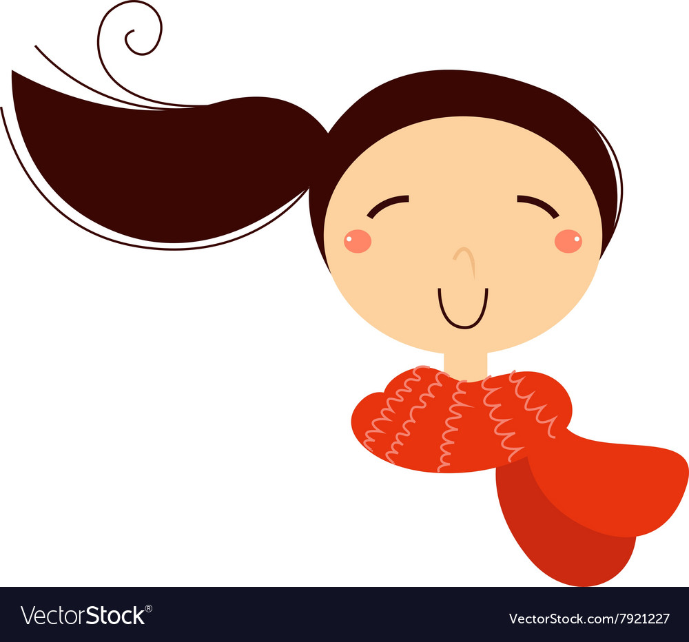 Beautiful Girl With Scarf Royalty Free Vector Image