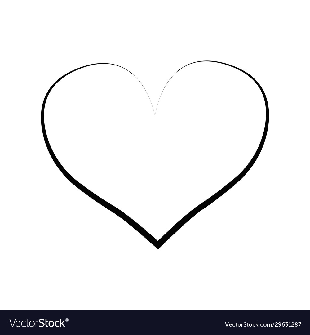 Outline Hand Drawn Heart Icon Collection Vector Image