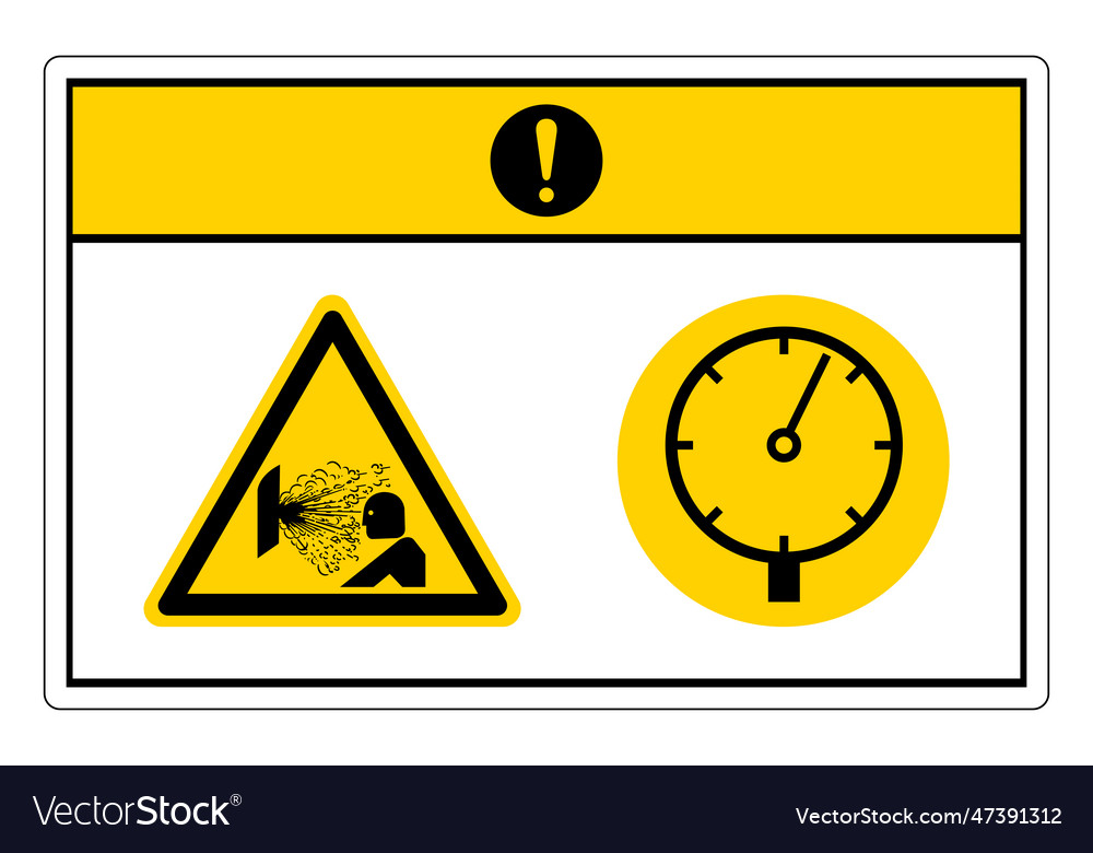 Caution Pressurized Device Symbol Sign On White Vector Image