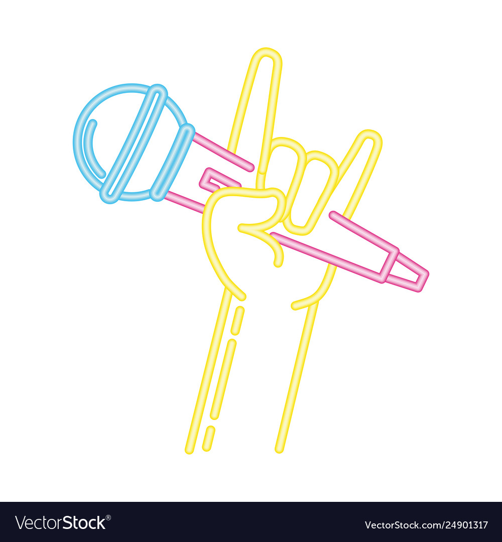 Hand With Microphone Karaoke Royalty Free Vector Image