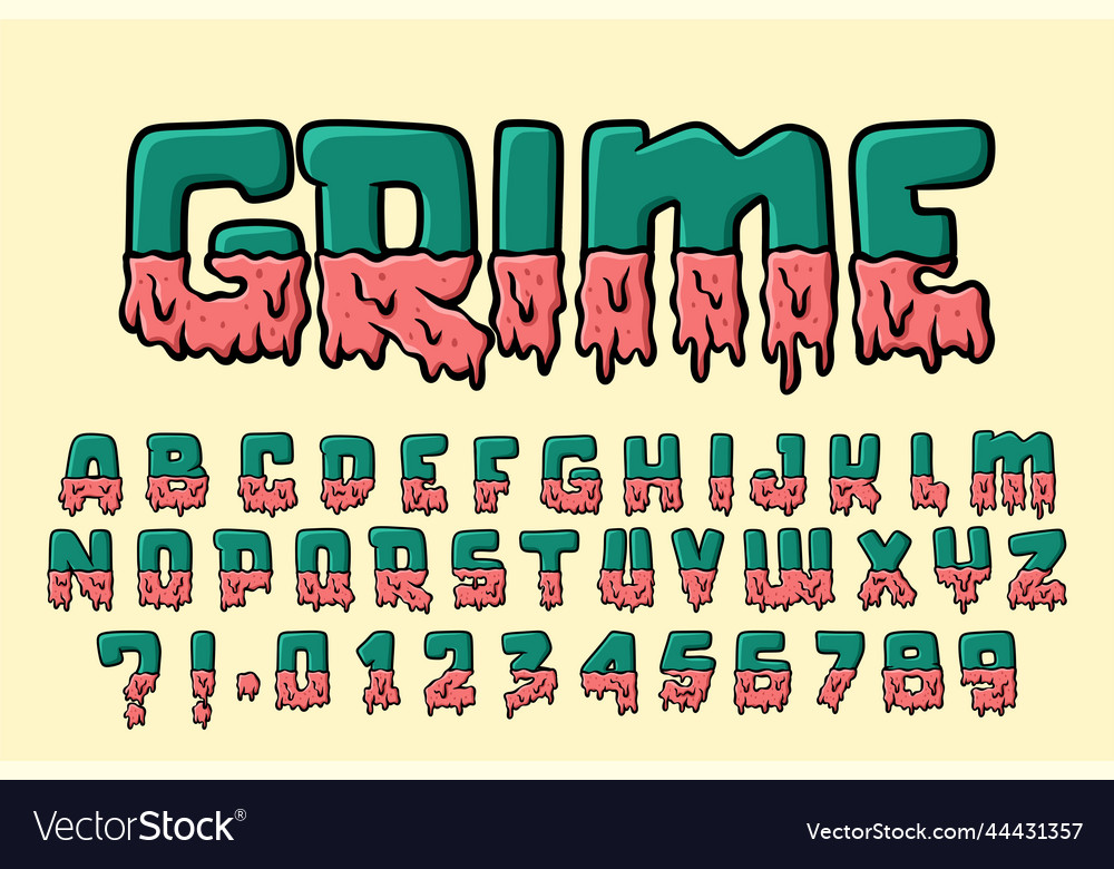 Melt Grime Alphabet Monster Graffiti Text L Vector Image