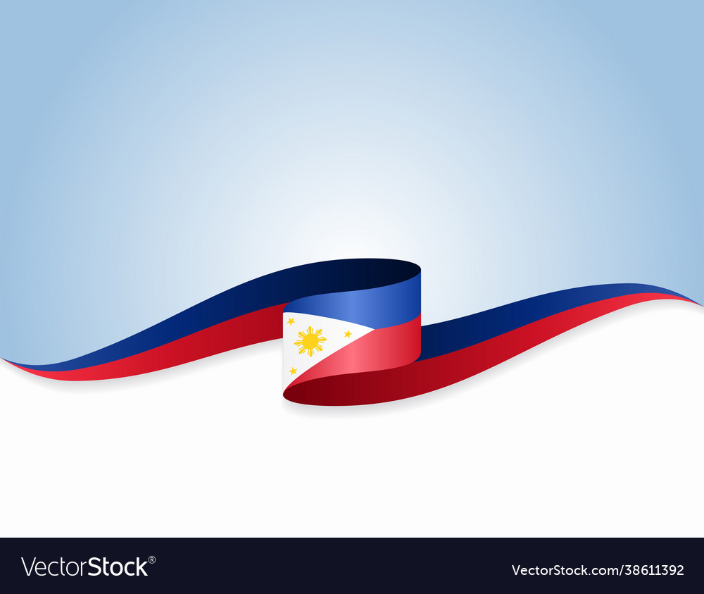 Philippines Flag Wavy Abstract Background Vector Image