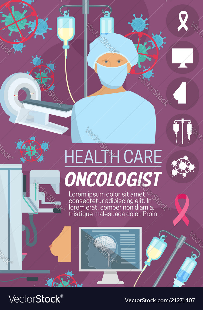 Oncologist Banner For Oncology Medicine Design Vector Image