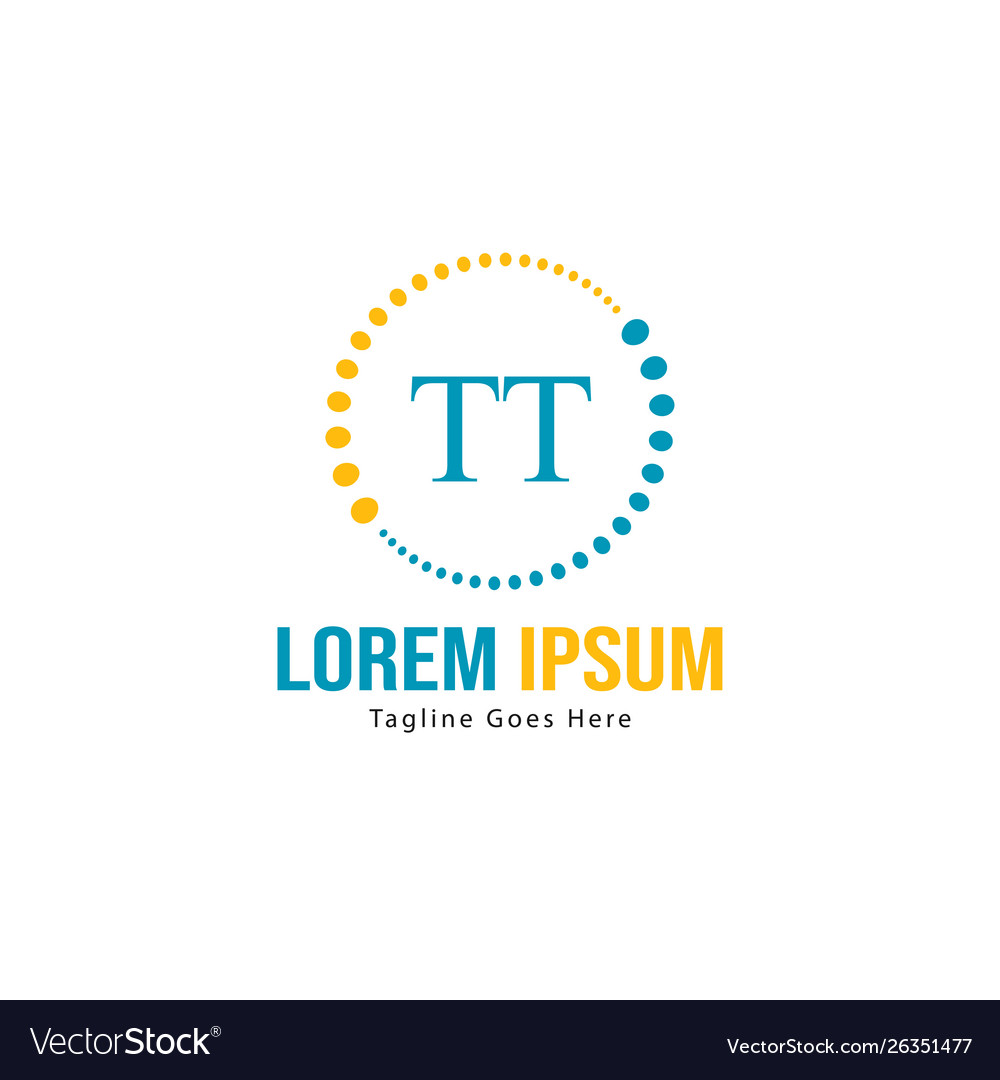 Initial Tt Logo Template With Modern Frame Vector Image