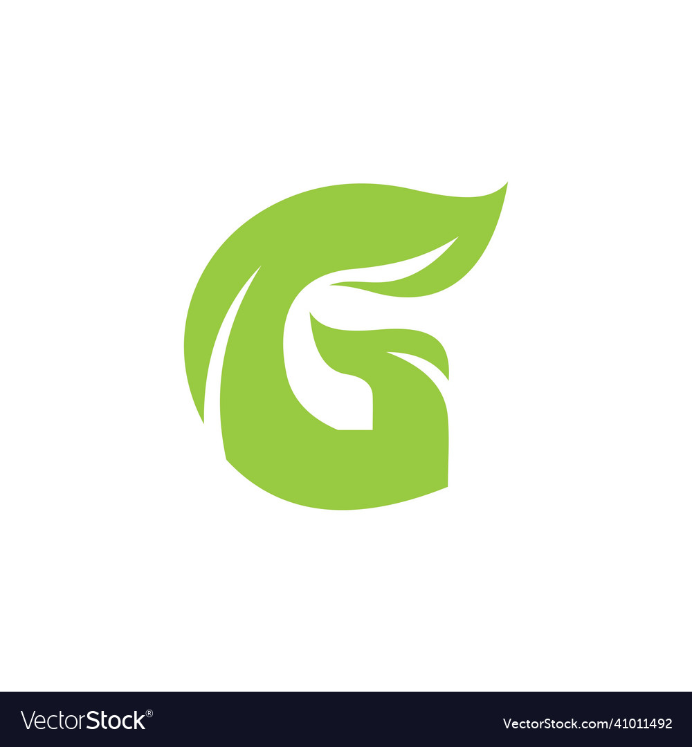 Initial Letter G With Leaf Luxury Logo Design Vector Image