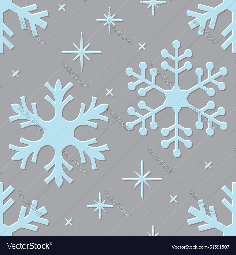 Snowflakes Seamless Pattern Royalty Free Vector Image