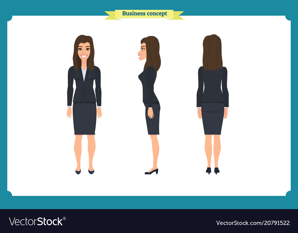 Set Businesswoman Character Design Royalty Free Vector Image