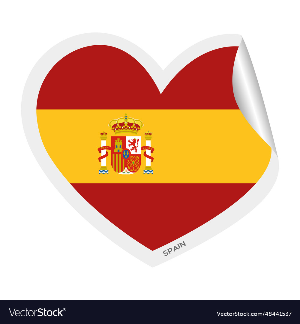 Isolated Heart Shape With The Flag Of Spain Vector Image