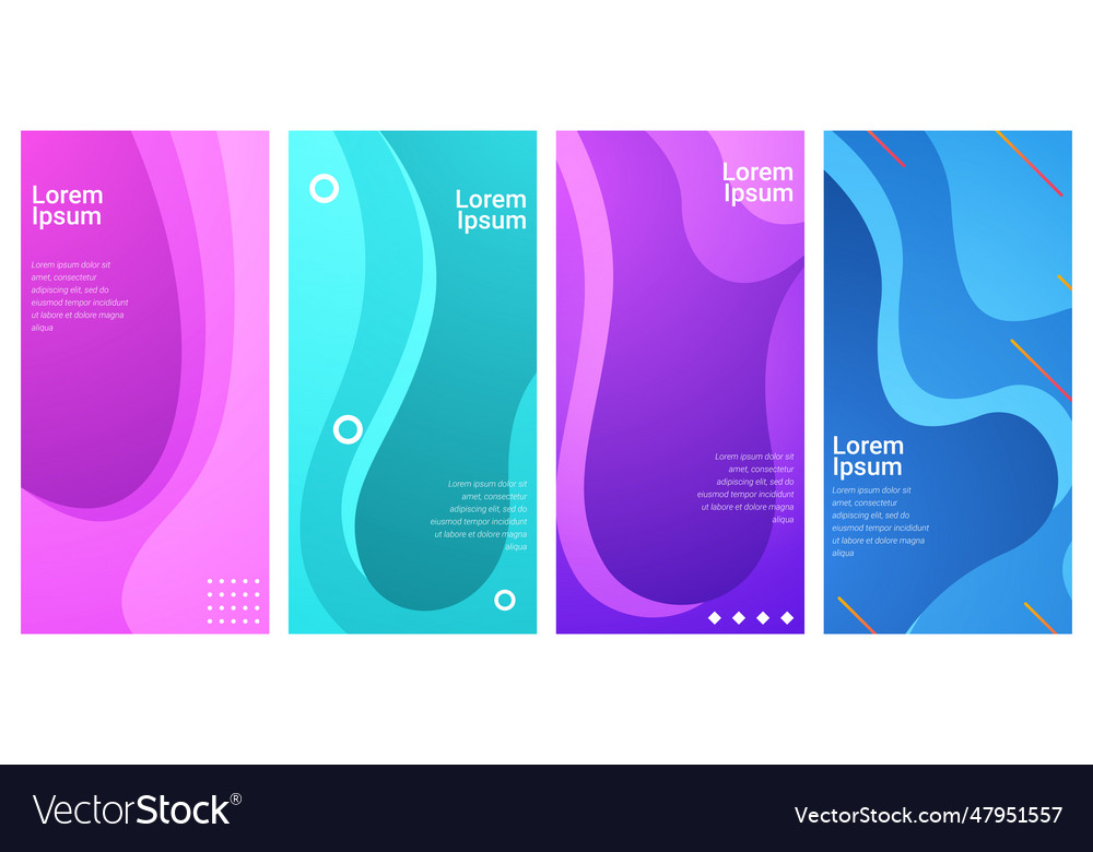 Abstract Colorful Geometric Background Set Vector Image