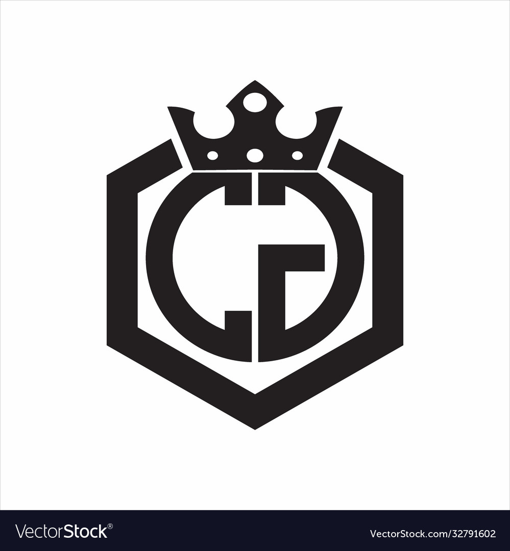 Cg Logo Monogram Rounded Hexagon Shape Royalty Free Vector